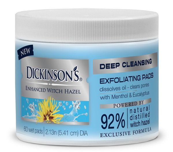 Dickinson's Enhanced Witch Hazel Extra Strength Deep Cleansing Exfoliating Pads, 60CT