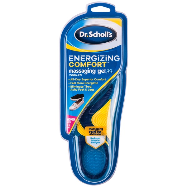 Dr. Scholl's Women's Comfort and Energy Massaging Gel Insoles, Size 6 to 10, 1 PR