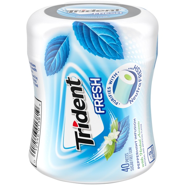  Trident Fresh Sugar Free Gum, Peppermint Infusion, 40 CT