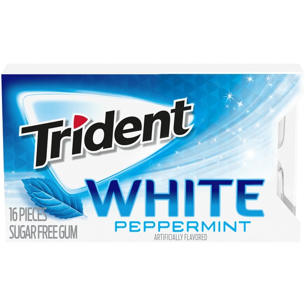 Trident White Sugar Free Gum Dual Tear Pack, Peppermint