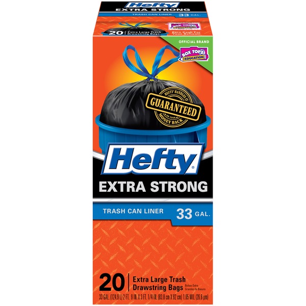 Hefty Extra Strong Extra Large Trash Bags 33 Gallon, 20CT