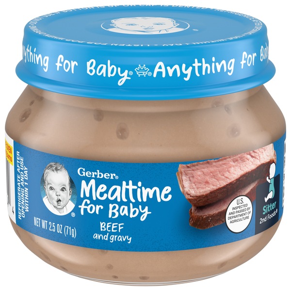 Gerber Beef & Beef Gravy Baby Food, Sitter