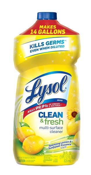 Lysol Clean and Fresh Multi-Surface Cleaner Lemon Sunflower Scent, 28 OZ