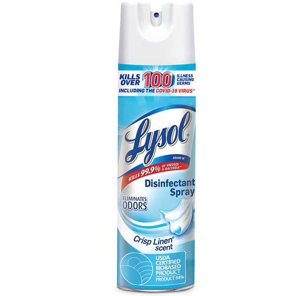 Lysol Disinfectant Spray, Crisp Linen, 19 OZ