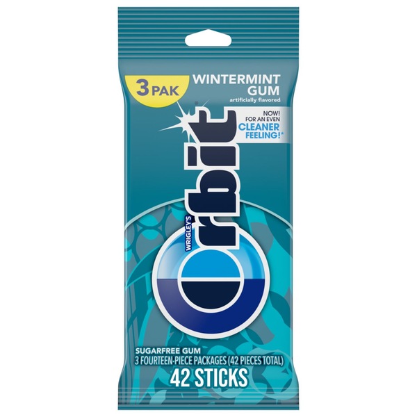 Wrigley's Orbit Sugarfree Gum Wintermint 3 Pks of 14(42 Pcs)