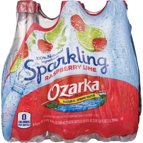 Ozarka Sparkling Natural Spring Water Plastic Bottle Raspberry Lime