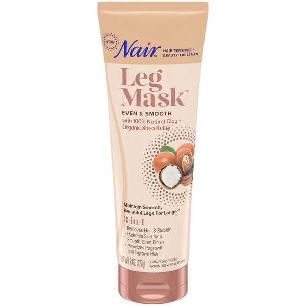 Nair Hair Remover & Beauty Treatment, Leg Mask, Even and Smooth Shea Butter, 8.0oz
