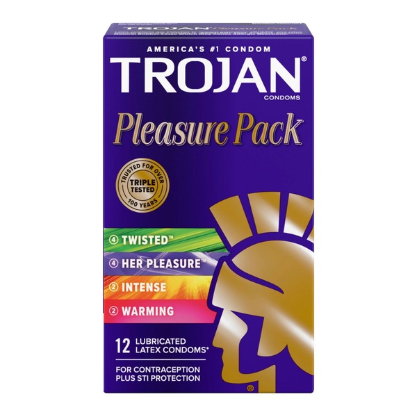 Trojan Pleasure Pack Lubricated Latex Condoms, 36 CT