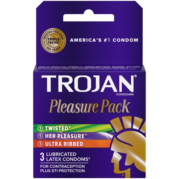 TROJAN PREMIUM LATEX CONDOMS PLEASURE PACK LUBRICATED