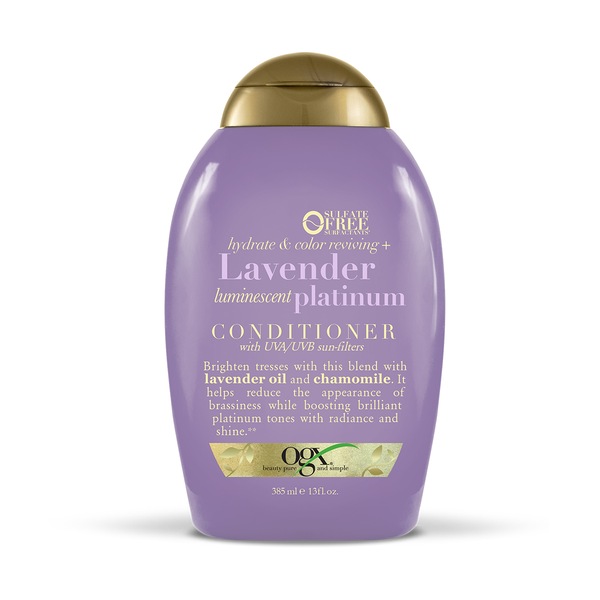 OGX Hydrate & Color Reviving + Lavender Luminescent Platinum Conditioner, 13 OZ