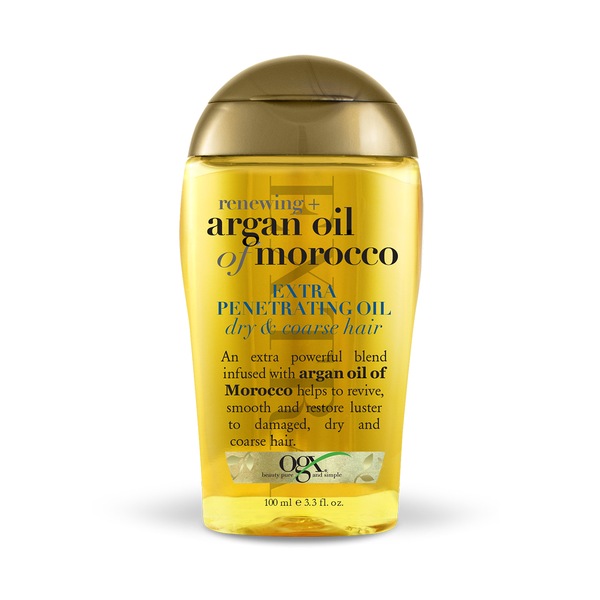 Clicking on the image opens a new modal with 1 larger images of OGX Renewing Argan Oil of Morocco Extra Strength Penetrating Oil, 3.3 OZ. Some images may not have descriptive text. 1 out of 1.