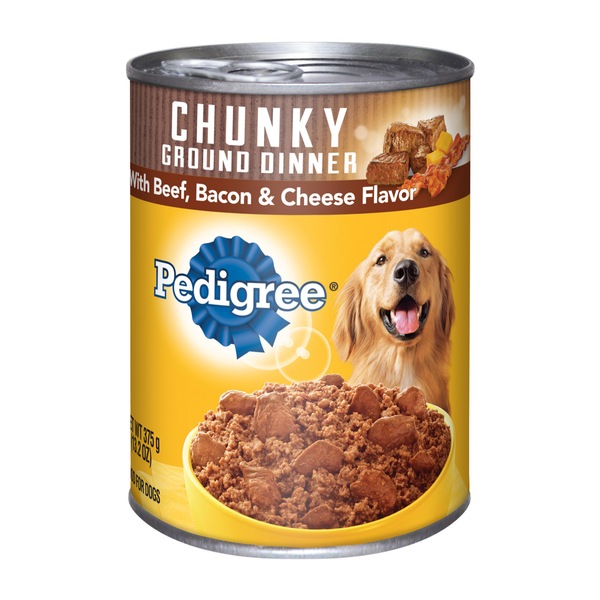 Pedigree Meaty Ground Dinner With Beef, Bacon & Cheese Canned Dog Food, 13.2 OZ