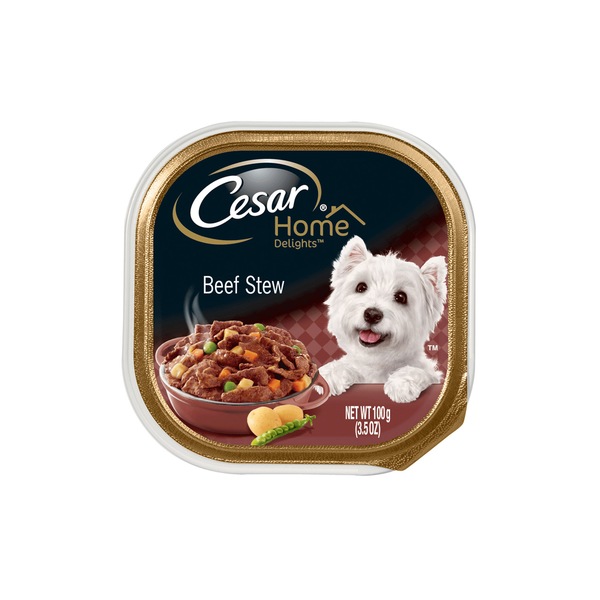 Cesar Home Delights Beef Stew Dog Food Trays, 3.5 OZ