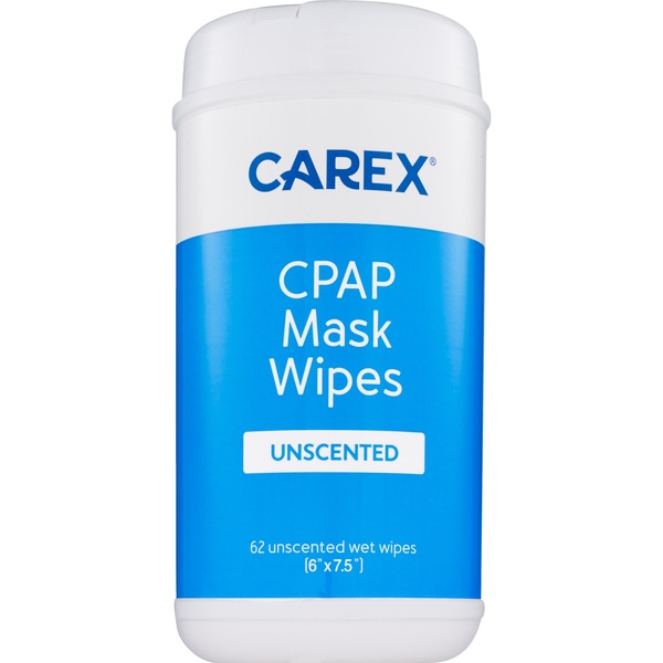 Carex CPAP Mask Wet Wipes, Unscented, Biodegradable, 62 CT