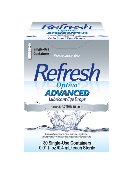 Refresh Optive Advanced Lubricant Eye Drops Single Use Containers