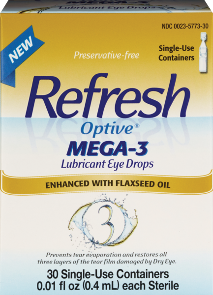 Refresh Optive Mega 3 Lubricant Drops, 30 CT