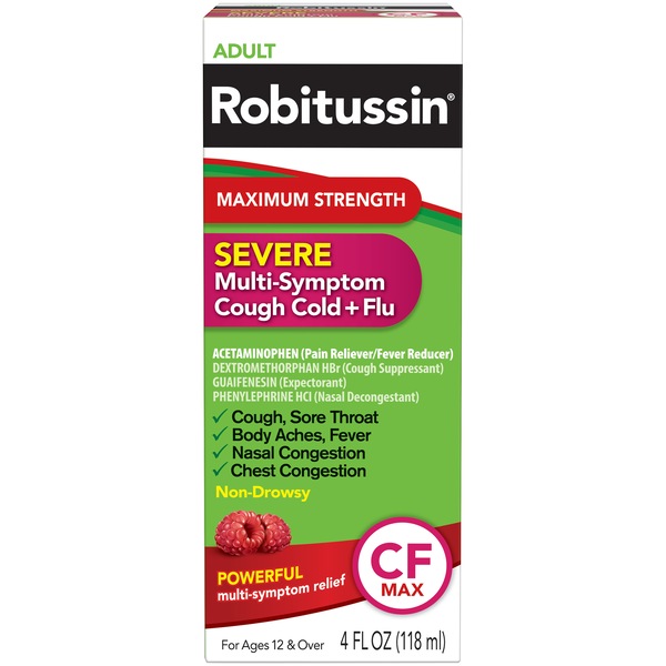 Robitussin Adult Severe Multi-Symptom Cough Cold Flu Liquid