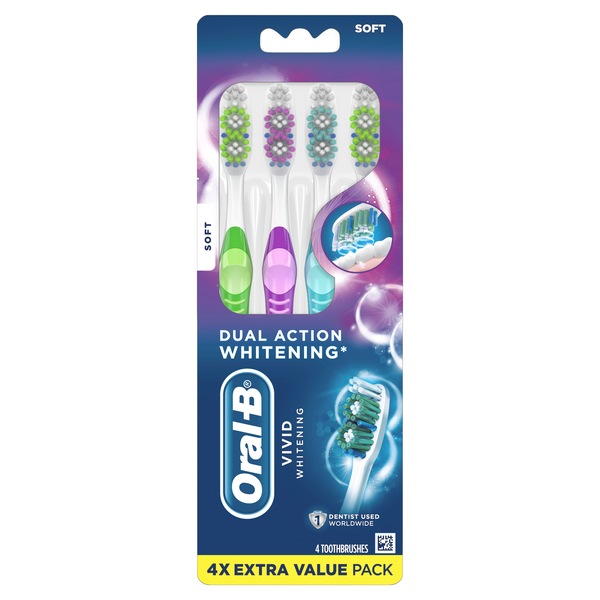 Oral-B Vivid Luminous Manual Toothbrushes, Soft