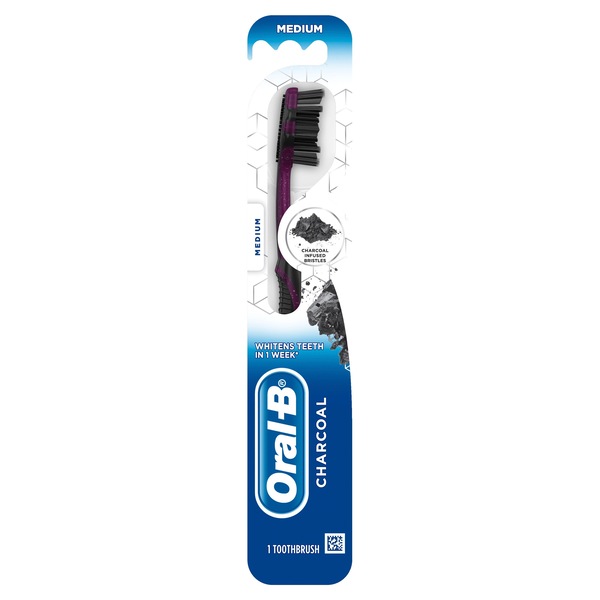 Oral-B Charcoal Whitening Therapy Toothbrush, Medium, 1 Count