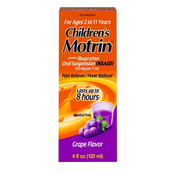 Children's Motrin Ibuprofen Kids Medicine, Berry Flavored, 4 fl. oz