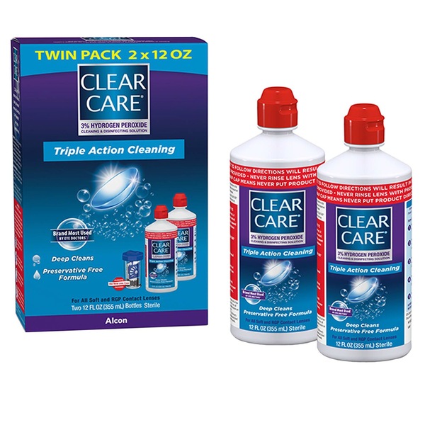 Clear Care PLUS w/HydraGlyde Cleaning Contact Solutn 2-12oz