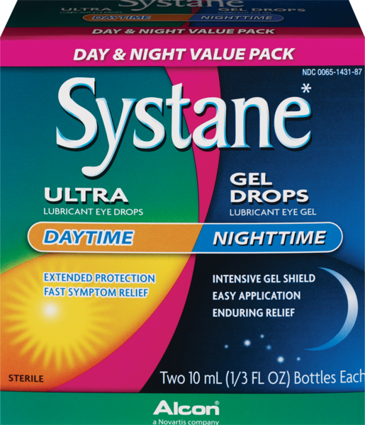 Systane Ultra Lubricant Eye Gel Drops, Day And Night Combo Pack, 0.33oz