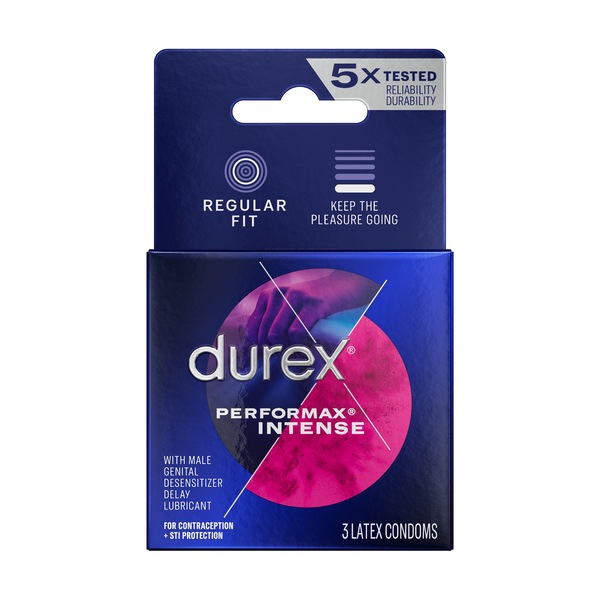 Durex Performax Intense Latex Condoms Delay Lubricant