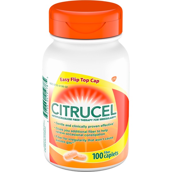 Citrucel Caplets Fiber Therapy for Occasional Constipation Relief, 100 CT