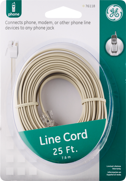 GE Phone Line Cord, 25'