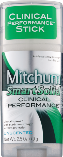 Mitchum Smart Solid Anti-Perspirant Deodorant Unscented