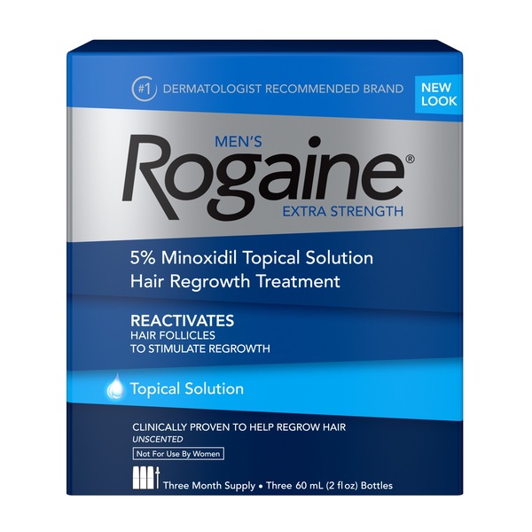 Men's Rogaine Extra Strength 5% Minoxidil Solution, 3-Month Supply