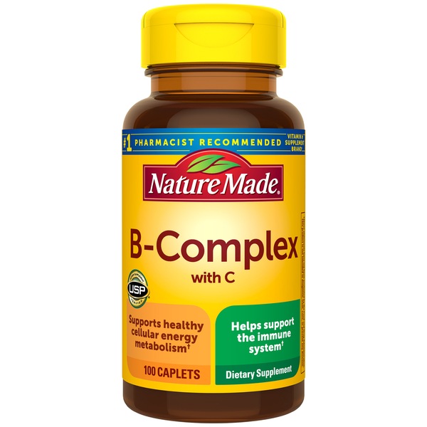 Clicking on the image opens a new modal with 4 larger images of Nature Made B Complex w/C Tablets, 100CT. Some images may not have descriptive text. 1 out of 4.