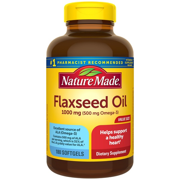 Nature Made Flaxseed Oil 1000mg/500mg Omega-3 Softgels
