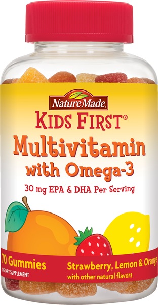 Nature Made Kids First Multivitamin w/Omega-3 Gummies, 70CT