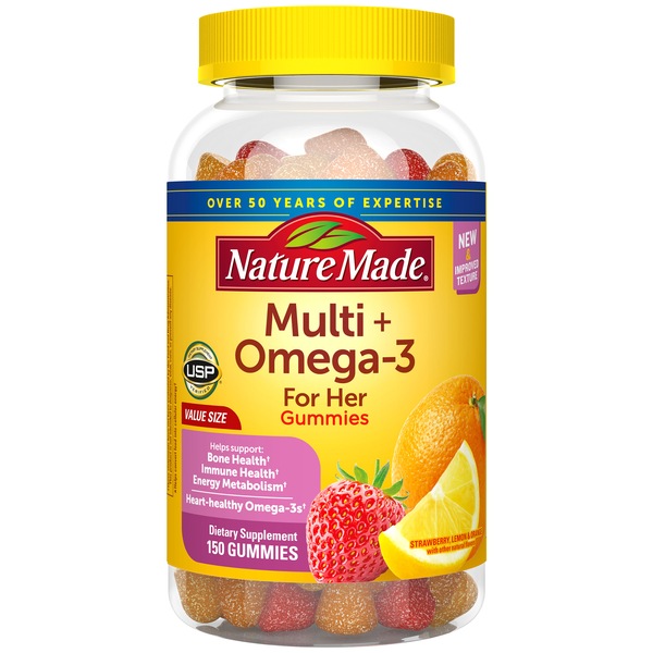 Nature Made Multivitamin for Her + Omega-3 Adult Gummies Value Size
