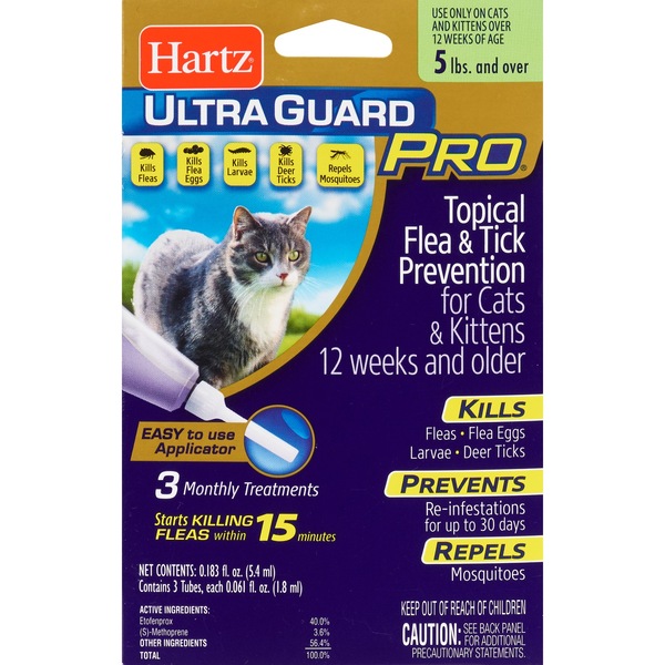 Hartz Ultra Guard Pro Flea & Tick Drops for Cats 5 lbs and Over