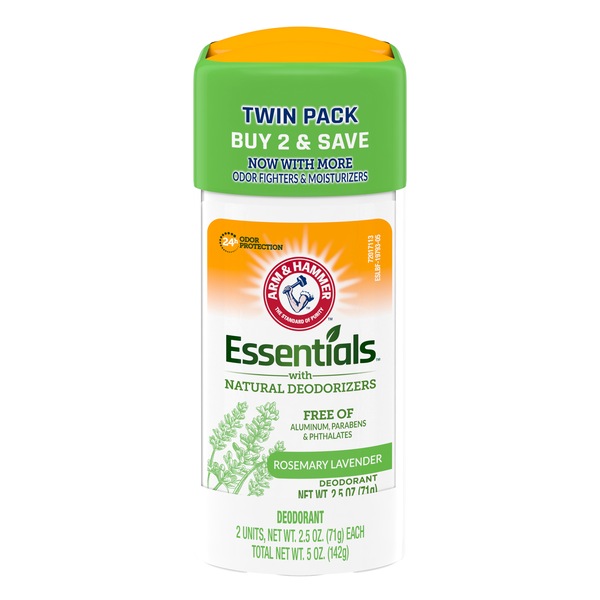 Arm & Hammer Essentials Deodorant Fresh Twinpack, 2.5 OZ