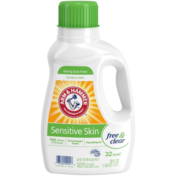 Arm & Hammer Sensitive Skin Free & Clear Liquid Laundry Detergent, 50 OZ