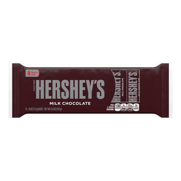 HERSHEY'S Snack Size Milk Chocolate Bars, 8 CT