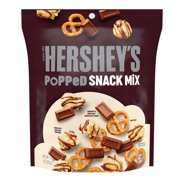 Clicking on the image opens a new modal with 1 larger images of HERSHEY’S Popped Snack Mix, 8 OZ. Some images may not have descriptive text. 1 out of 1.