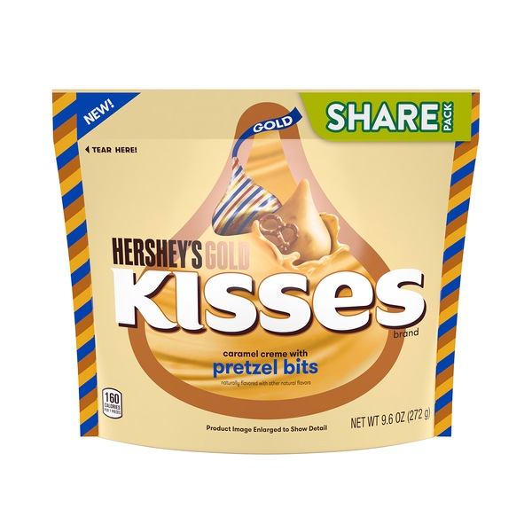 Hershey's Gold Kisses with Pretzel Bits Candy, 9.6 OZ