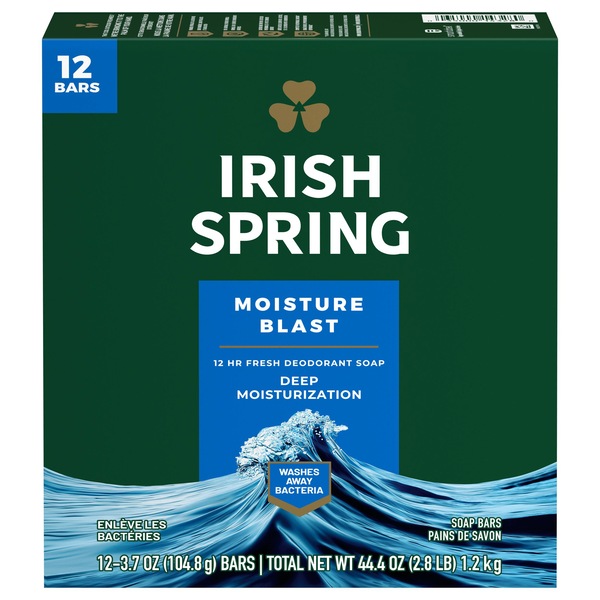 Irish Spring Moisture Blast Bar Soap, 6CT