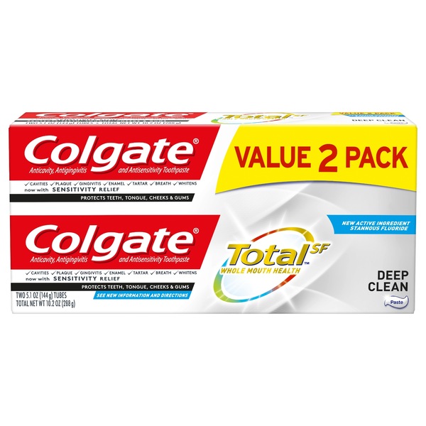Colgate Total Toothpaste, Deep Clean, 5.1 OZ. 2-pack - Paste