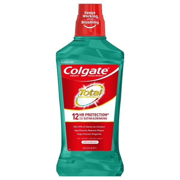 Colgate Total Antigingivitis Antiplaque Mouthwash, Alcohol-Free, Spearmint