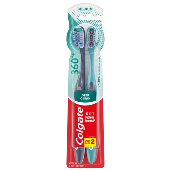 Colgate 360 Whole Mouth Clean Medium Toothbrush Value Pack