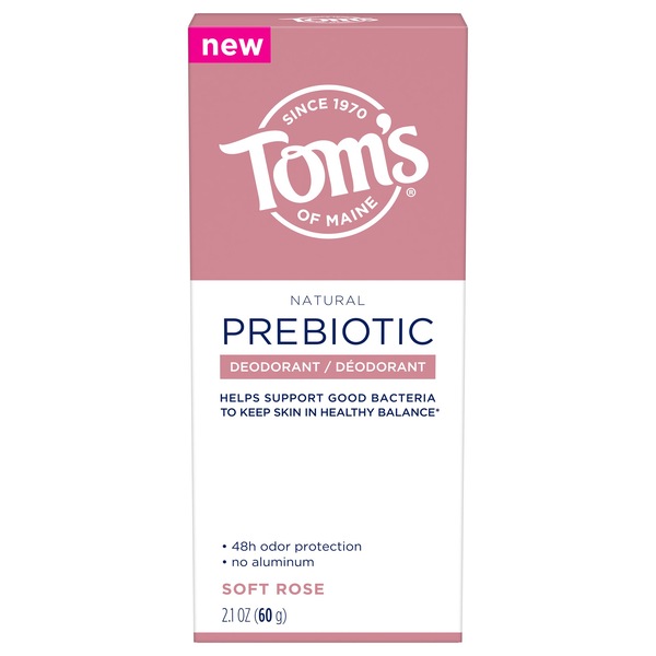 Tom's Of Maine Prebiotic Deodorant Soft Rose, 2.1 OZ