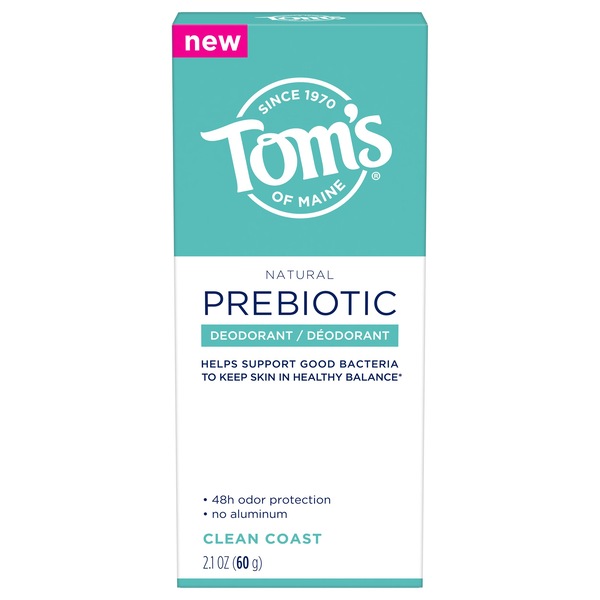 Tom's Of Maine Prebiotic Deodorant Clean Coast, 2.1 OZ