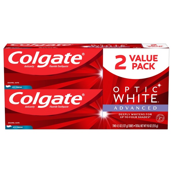 Colgate OPTIC WHITE ADVANCED Toothpaste Icy Fresh 2-Pack