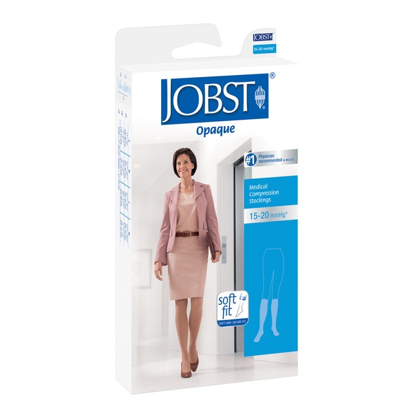 Jobst Opaque Knee High 15-20 mmHg Open Toe, Natural MD