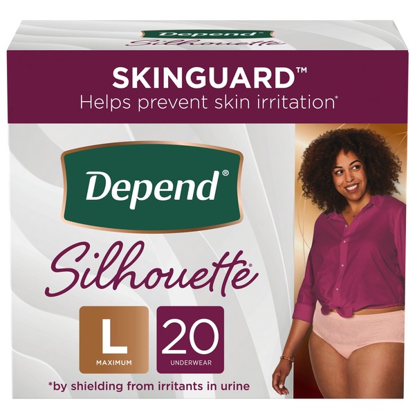 Depend Silhouette Incontinence Underwear for Women, Maximum Absorbency, L/XL